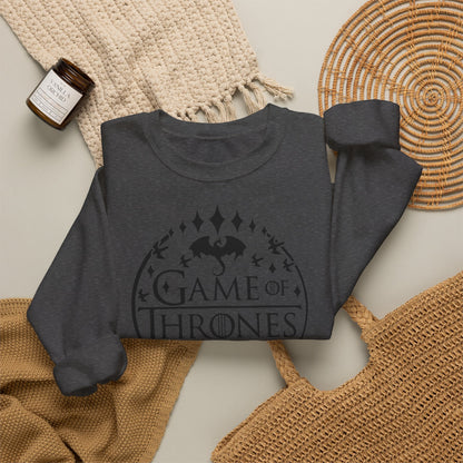 Game of Thrones Inspired Sweatshirt | Westeros Fantasy Crewneck | Dragon & Iron Throne Fan Gift | Unisex Cozy Bookish Sweatshirt