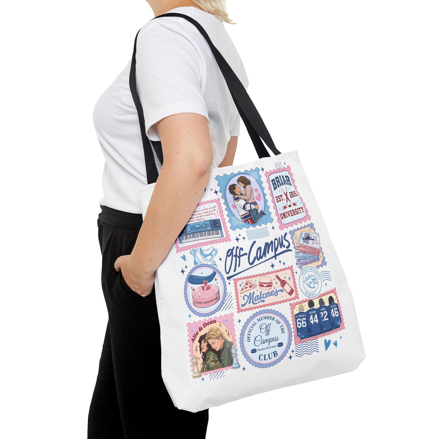 Off Campus Inspired Tote Bag | Hockey Romance Book Lover Tote | Briar U Fan Gift | College Romance Reader Bag | Bookish Market Tote