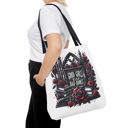 Good Girls Read Bad Books Tote Bag | Dark Academia Bookish Bag