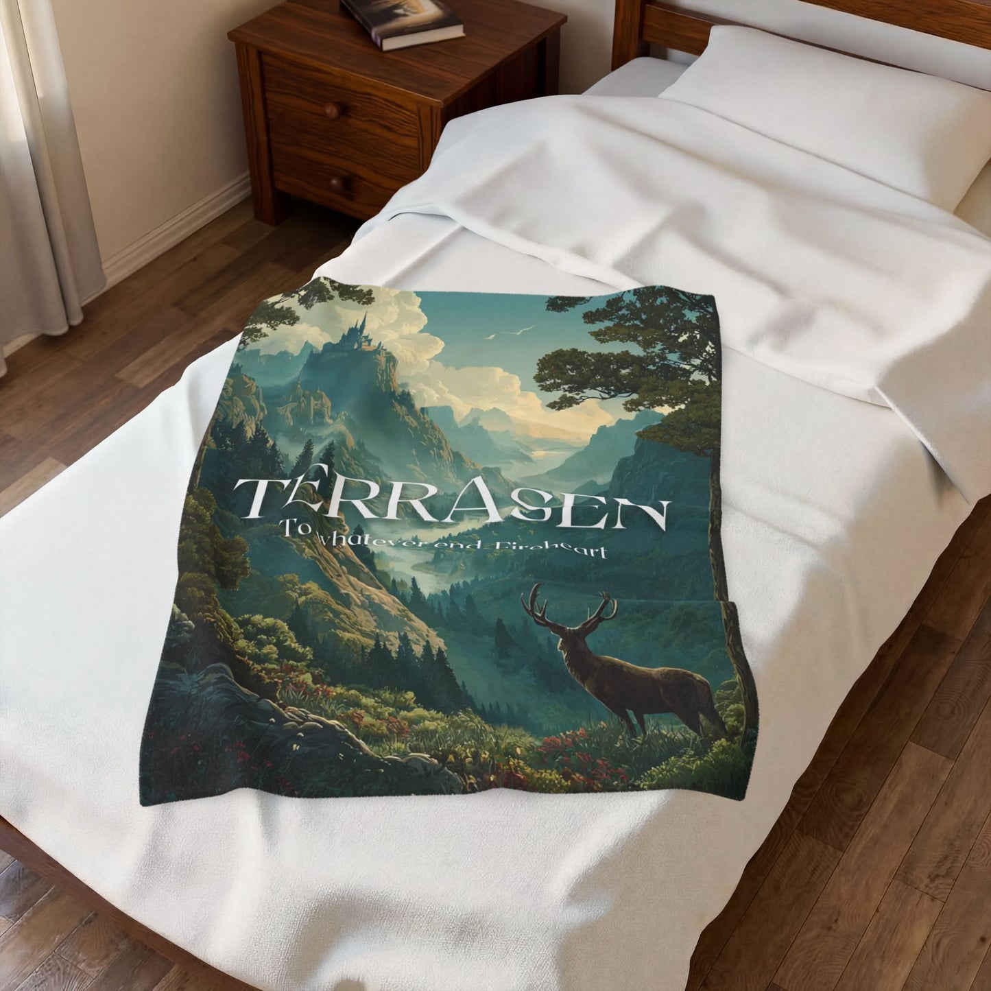 Terrasen Throne of Glass Blanket | To Whatever End Fireheart Quote Cozy Fantasy Throw