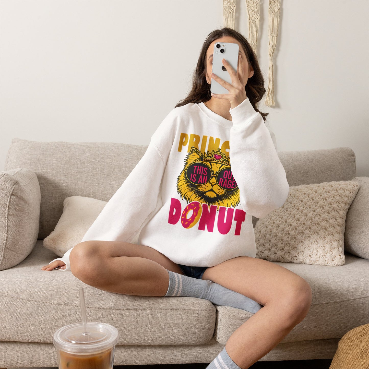 Princess Donut "This Is an Outrage!" Sweatshirt | Dungeon Crawler Carl Inspired Crewneck | Princess Donut Fan Gift | Funny Cat Sweatshirt