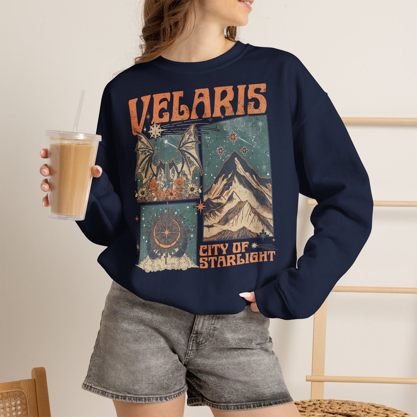 Velaris City of Starlight Sweatshirt | ACOTAR Inspired Crewneck | Night Court Bookish Sweatshirt | Fantasy Reader Gift | Sarah J. Maas Inspired