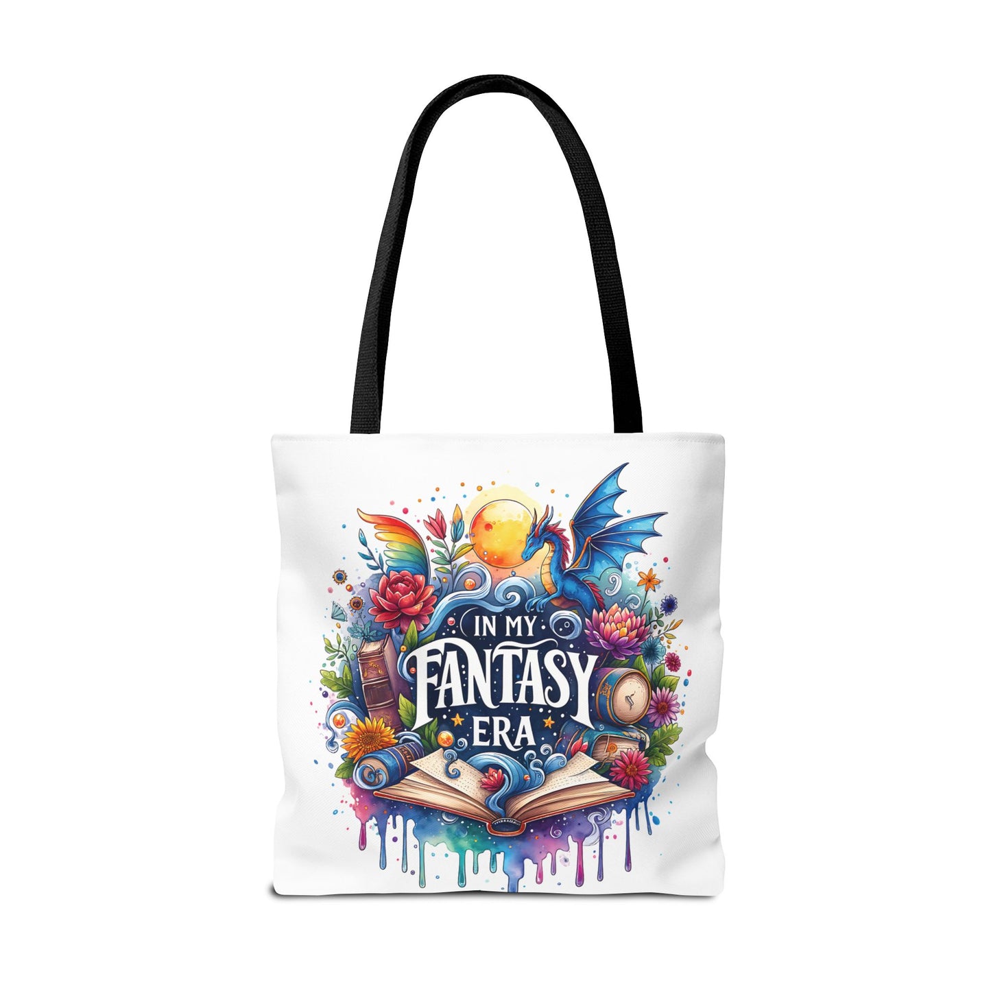 In My Fantasy Era | Colorful Dragon & Book Lover Tote Bag
