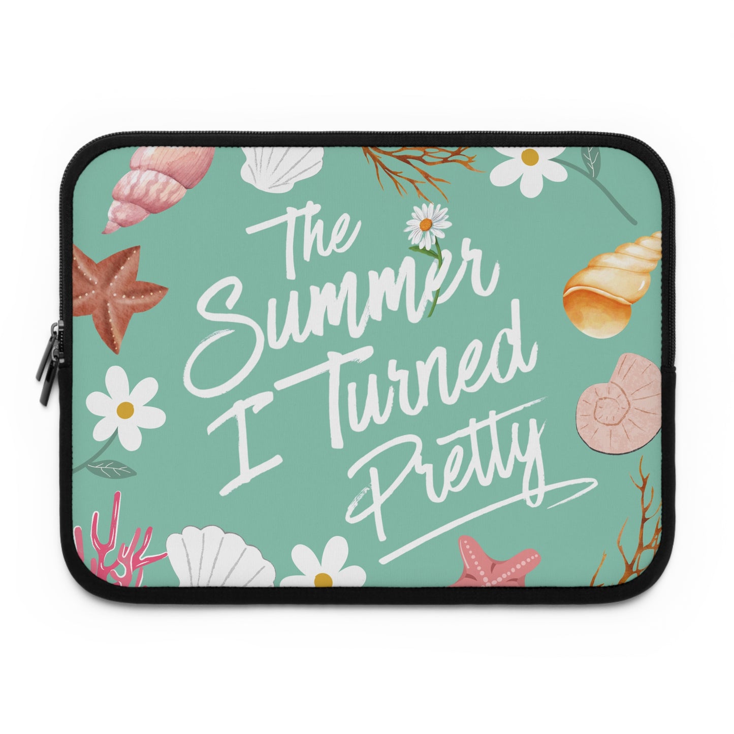 The Summer I Turned Pretty Laptop Sleeve | TSITP Laptop Sleeve | Cousins Beach Aesthetic with Shells & Daisies