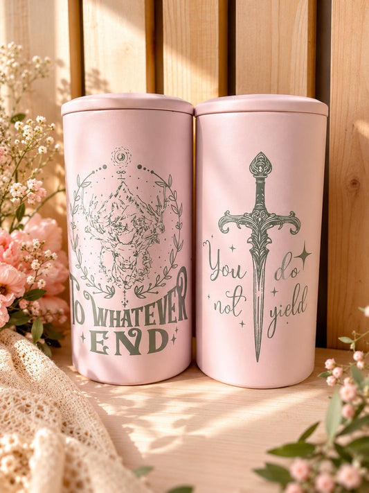 Throne of Glass 4-in-1 Can Cooler | You Do Not Yield Tumbler | To Whatever End Cup | Booktok Fantasy Gift | Romantasy Reader Tumbler