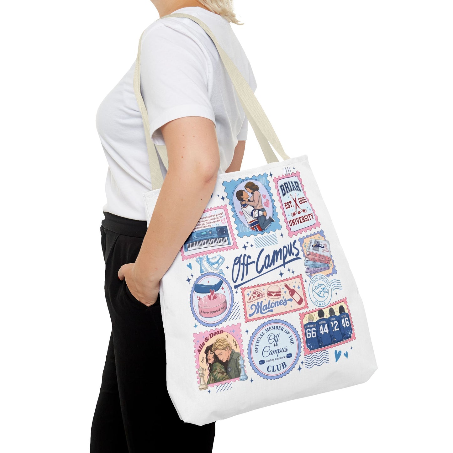 Off Campus Inspired Tote Bag | Hockey Romance Book Lover Tote | Briar U Fan Gift | College Romance Reader Bag | Bookish Market Tote