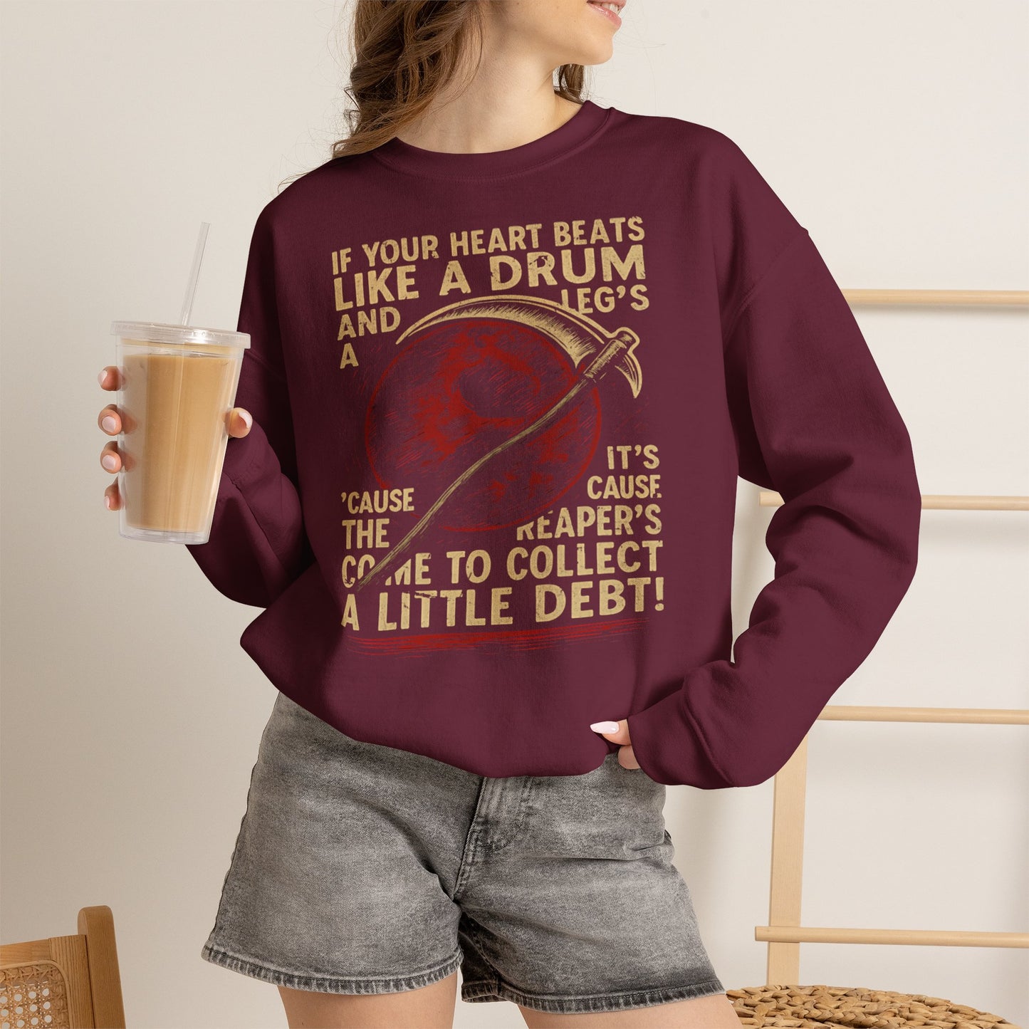 Red Rising "If Your Heart Beats Like a Drum" Sweatshirt | Reaper Quote Crewneck | Sci-Fi Fantasy Book Lover Gift | Howler Inspired Pullover