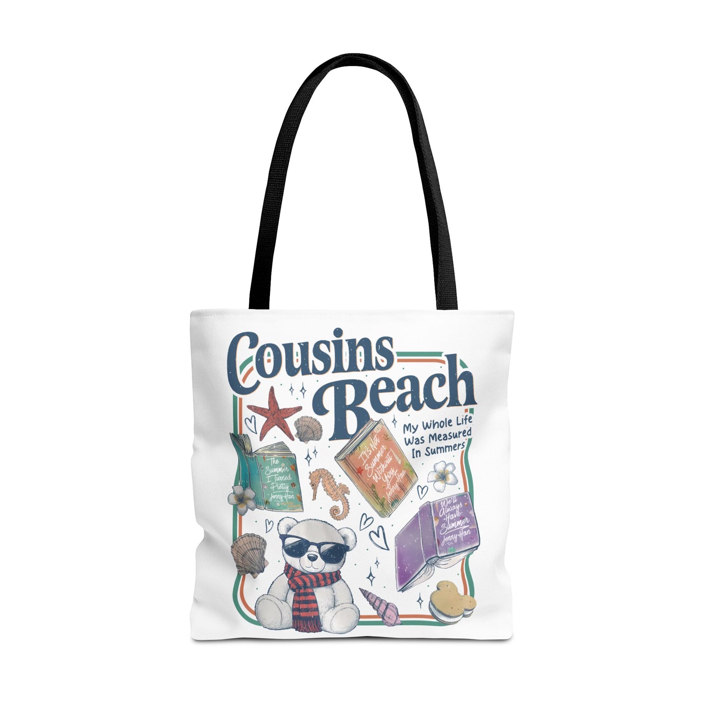 The Summer I Turned Pretty Cousins Beach Tote Bag | Junior Mint Teddy Bear | Bookish Summer Romance Tote