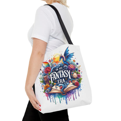 In My Fantasy Era | Colorful Dragon & Book Lover Tote Bag