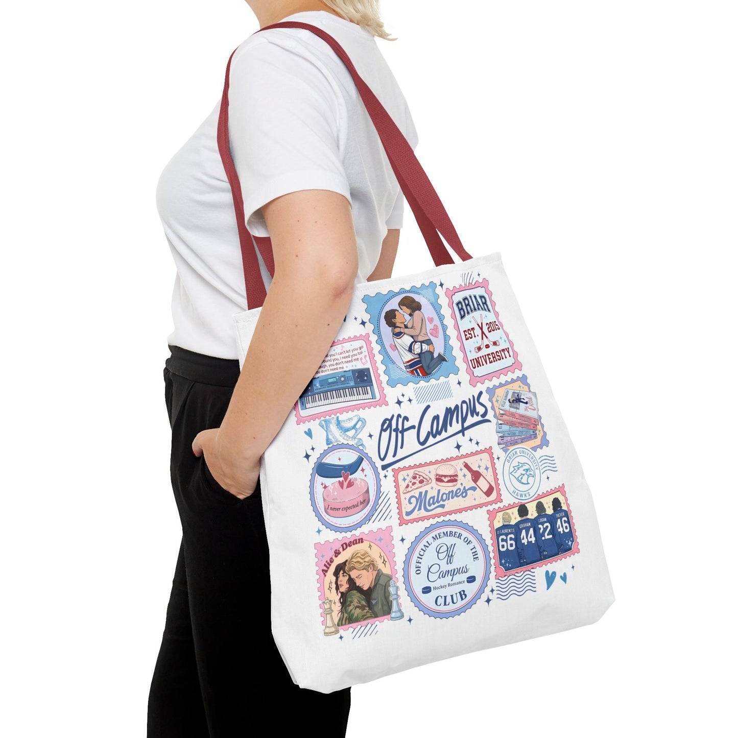 Off Campus Inspired Tote Bag | Hockey Romance Book Lover Tote | Briar U Fan Gift | College Romance Reader Bag | Bookish Market Tote