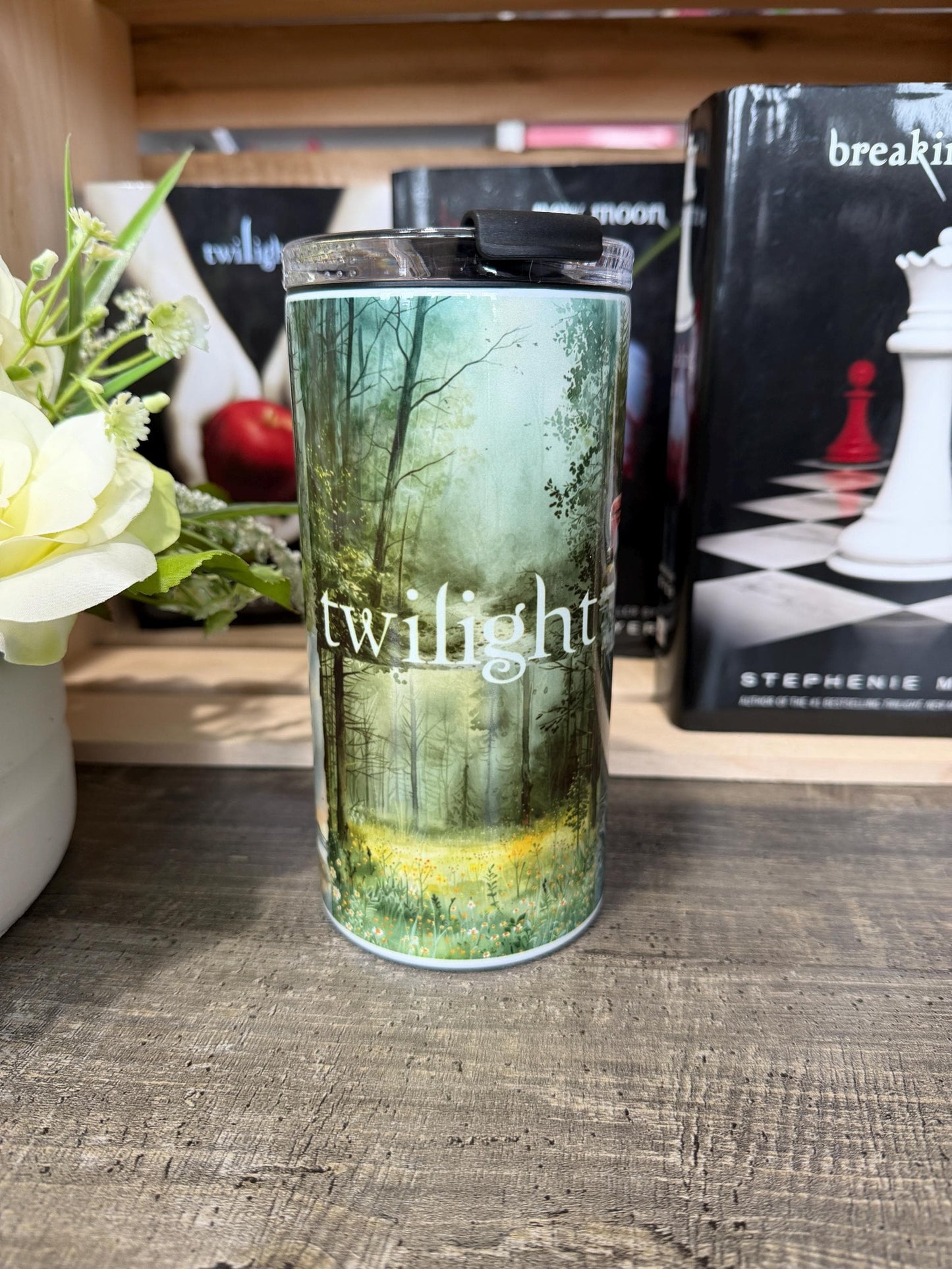 Twilight Aesthetic 4 in 1 Can Cooler | Edward Bella Jacob Inspired | Moody Forest Bookish Tumbler | Forks Vibes Cup | Vampire Reader Gift
