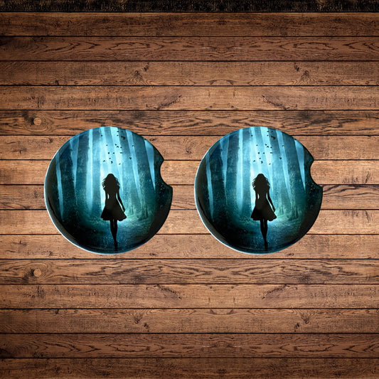 Fantasy Car Coasters | Dark Romantasy Forest