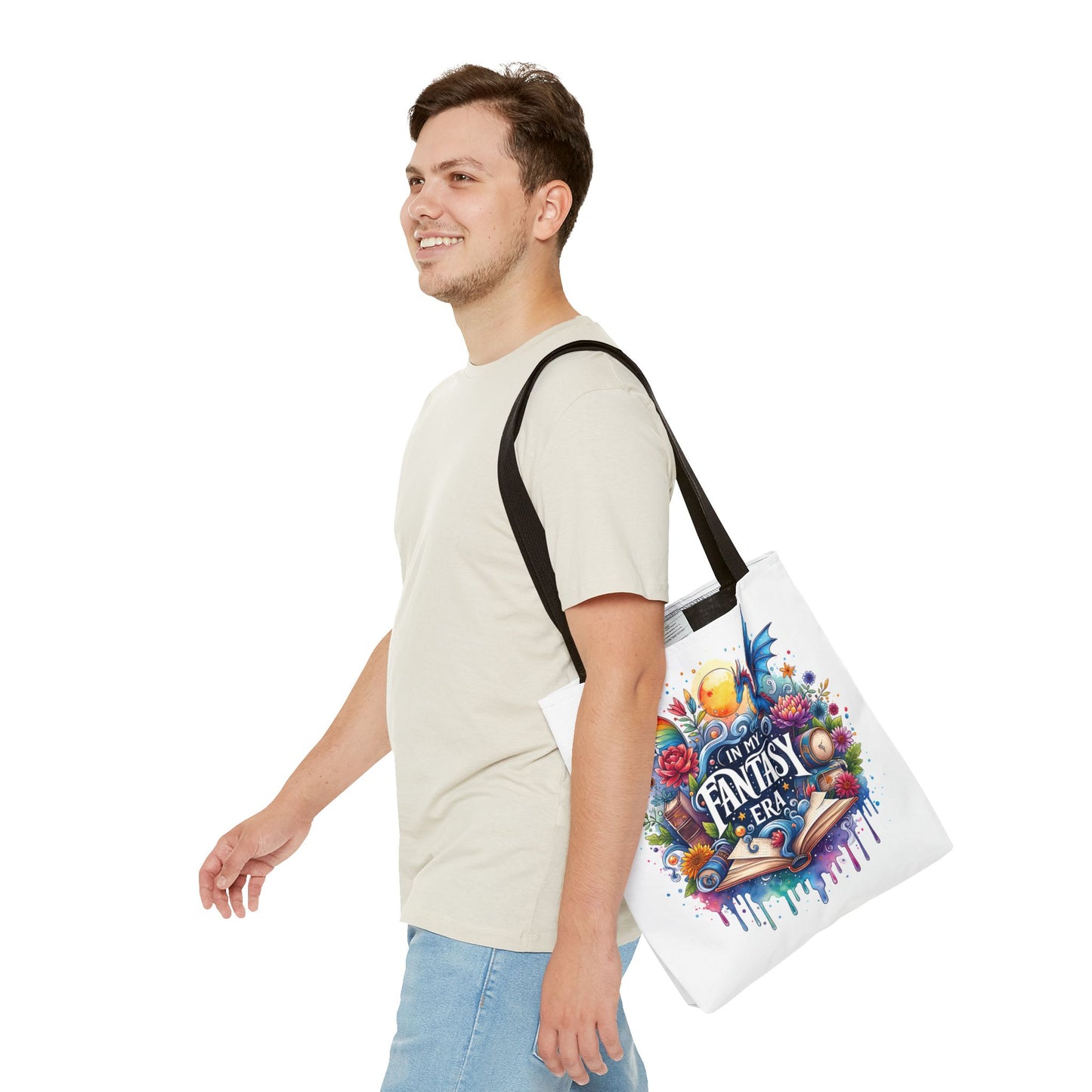 In My Fantasy Era | Colorful Dragon & Book Lover Tote Bag