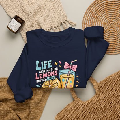 Life Gave Me Lemons But My Jesus He Be Makin' Lemonade Sweatshirt | Christian Sweatshirt | Forrest Frank Inspired Crewneck | Faith Graphic Pullover | Cute Christian Gift