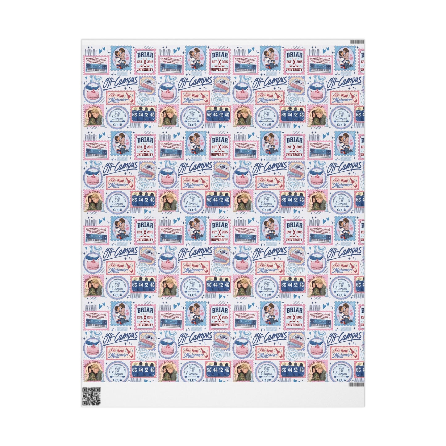 Off Campus Inspired Wrapping Paper | Hockey Romance Gift Wrap | Briar U Book Lover Wrapping Paper | College Romance Reader Gift