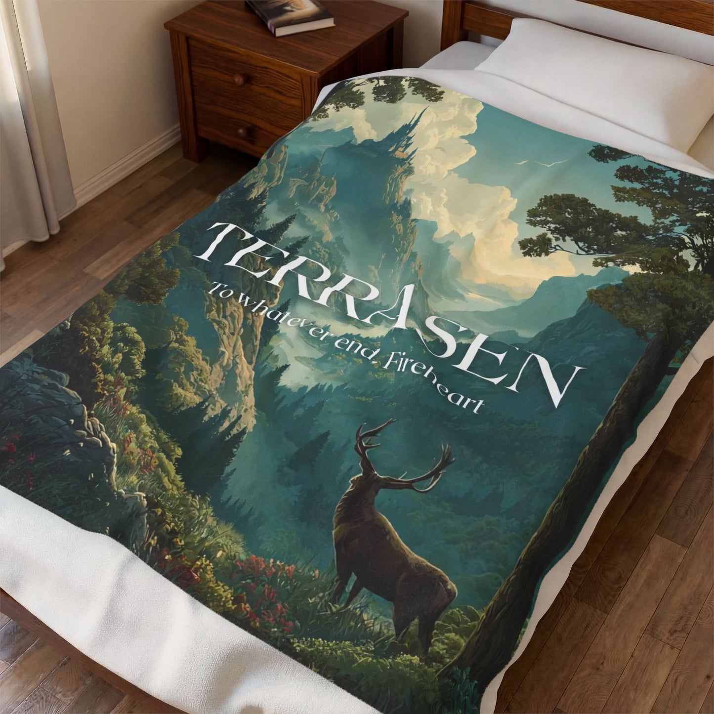Terrasen Throne of Glass Blanket | To Whatever End Fireheart Quote Cozy Fantasy Throw