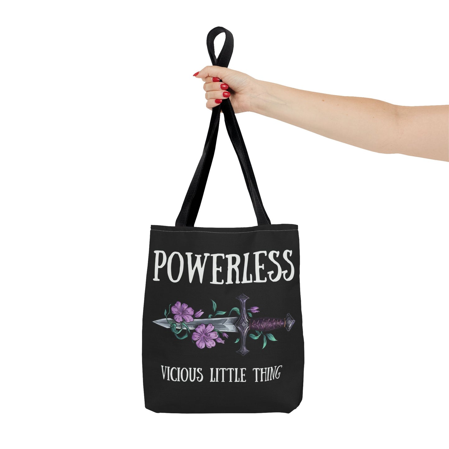 Powerless Tote Bag | Vicious Little Thing Sword & Floral Bookish Bag