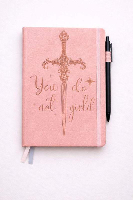 You Do Not Yield Leather Journal | Throne of Glass Inspired Notebook | Pink A5 Fantasy Journal | Bookish Gift for Readers Writers