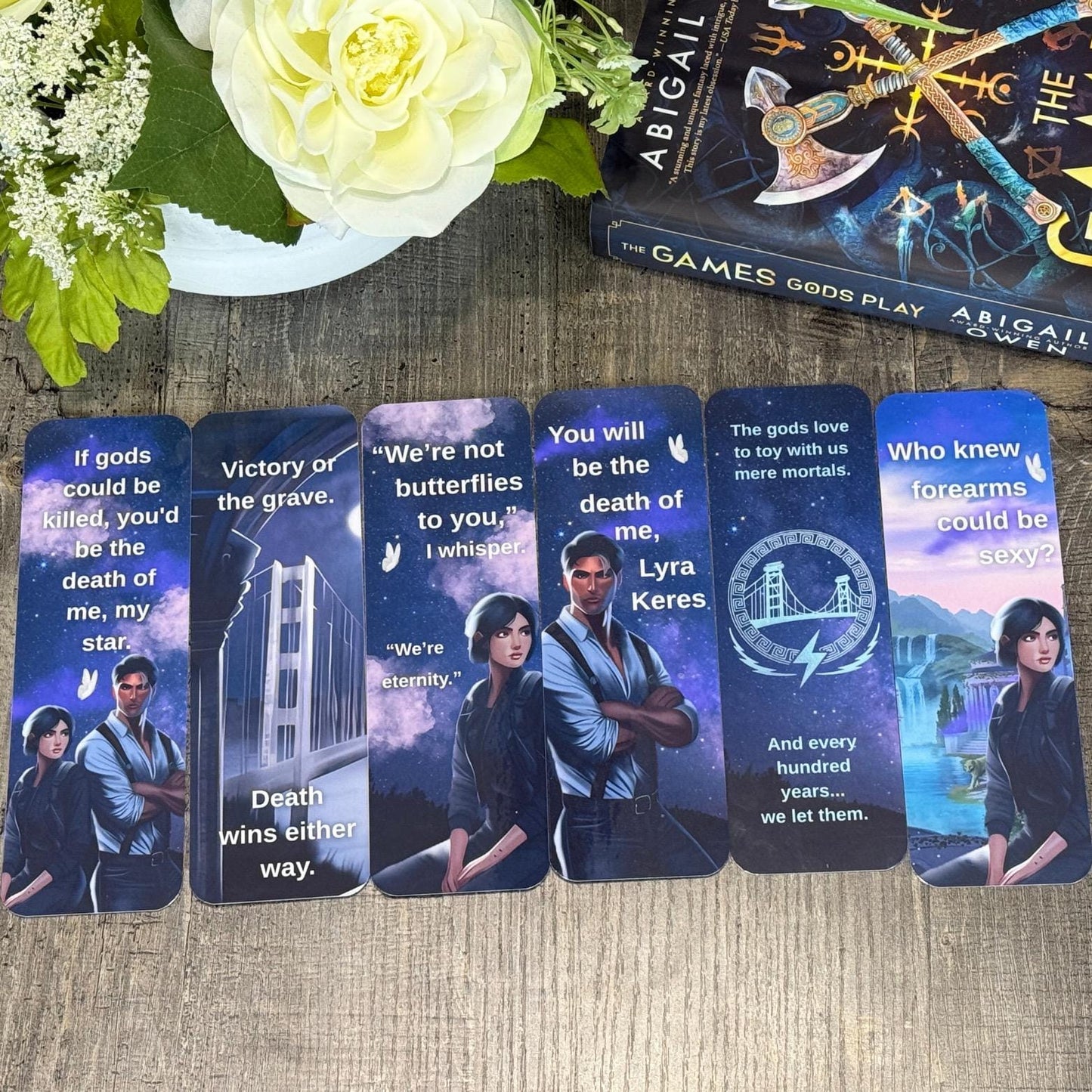 The Games Gods Play - Inspired Bookmark Set – Abigail Owen Book Quotes – Fantasy Romance Bookish Gift