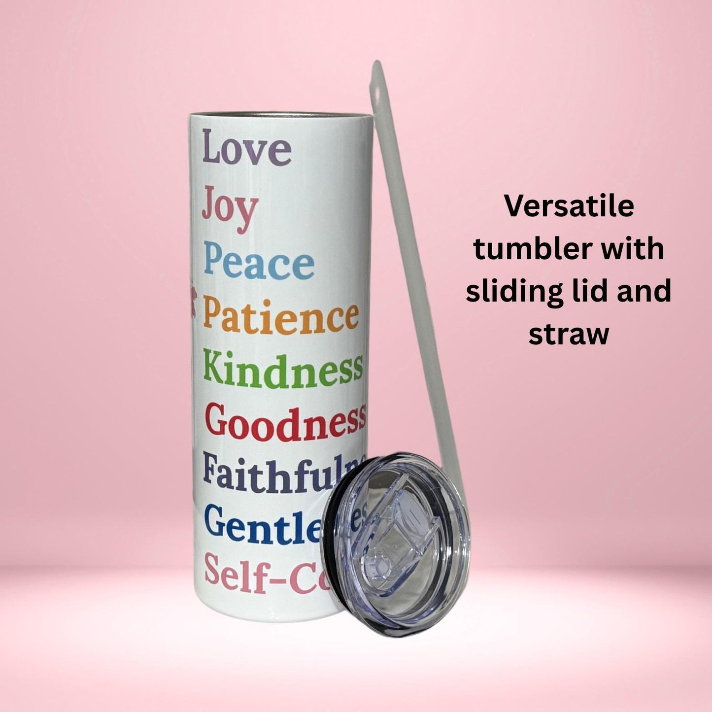 Fruits of the Spirit Tumbler | Christian Faith Drinkware with Galatians 5 Design