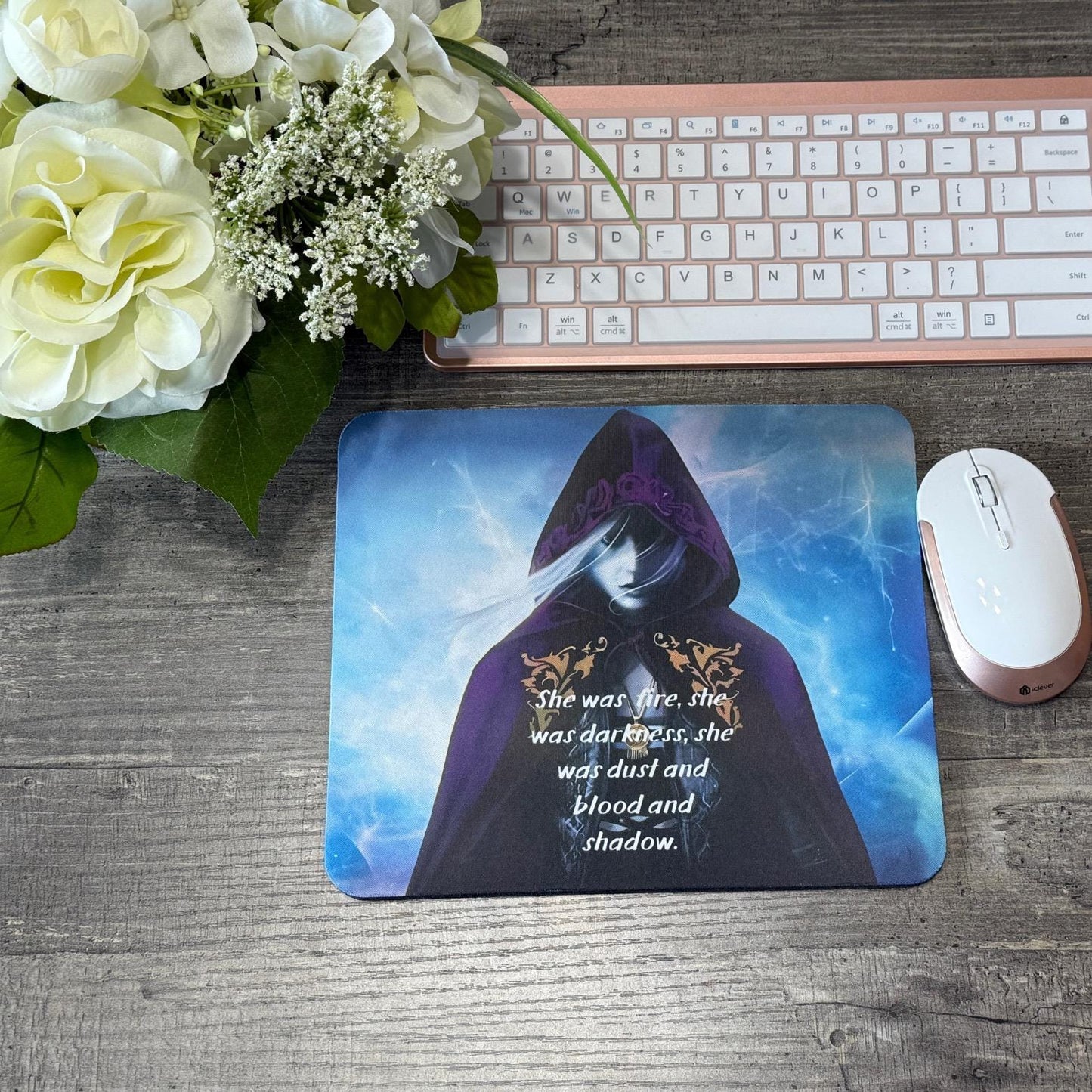 Throne of Glass Inspired Mouse Pad Set | Fantasy Desk Mats with Quotes | Sorceress, Castle & Rattle the Stars Designs