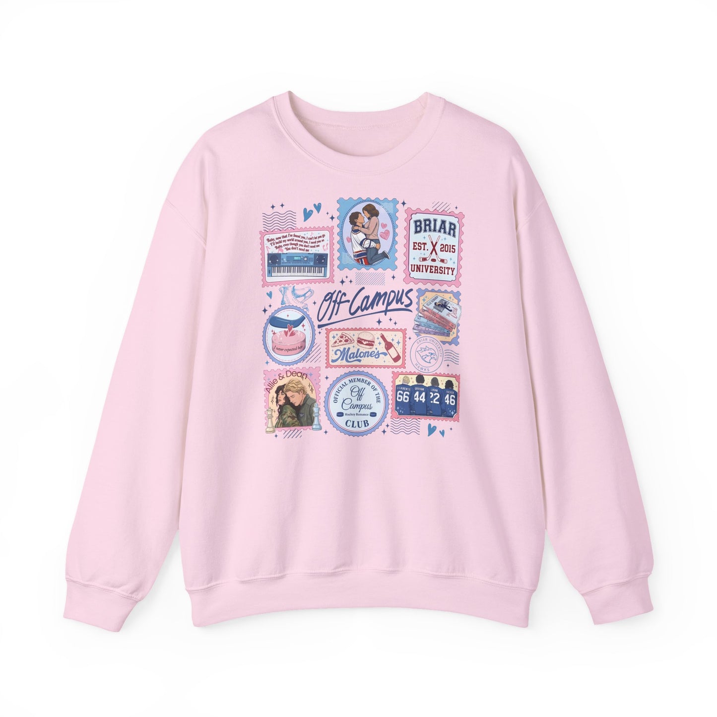 Off Campus Stamps Sweatshirt | Hockey Romance Crewneck | Briar University Inspired Sweatshirt | Bookish Romance Gift | Cozy Reader Pullover
