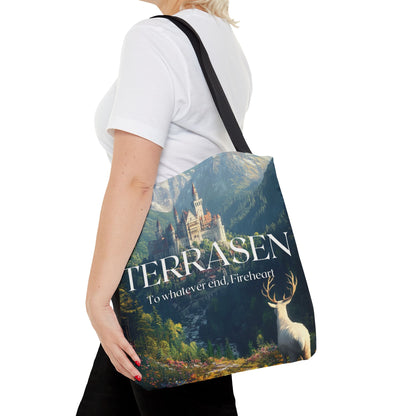 Terrasen Castle Tote Bag | Throne of Glass Bookish Gift | Fireheart Fantasy Linen Bag