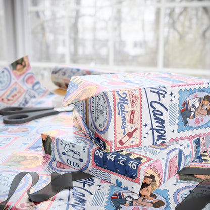 Off Campus Inspired Wrapping Paper | Hockey Romance Gift Wrap | Briar U Book Lover Wrapping Paper | College Romance Reader Gift
