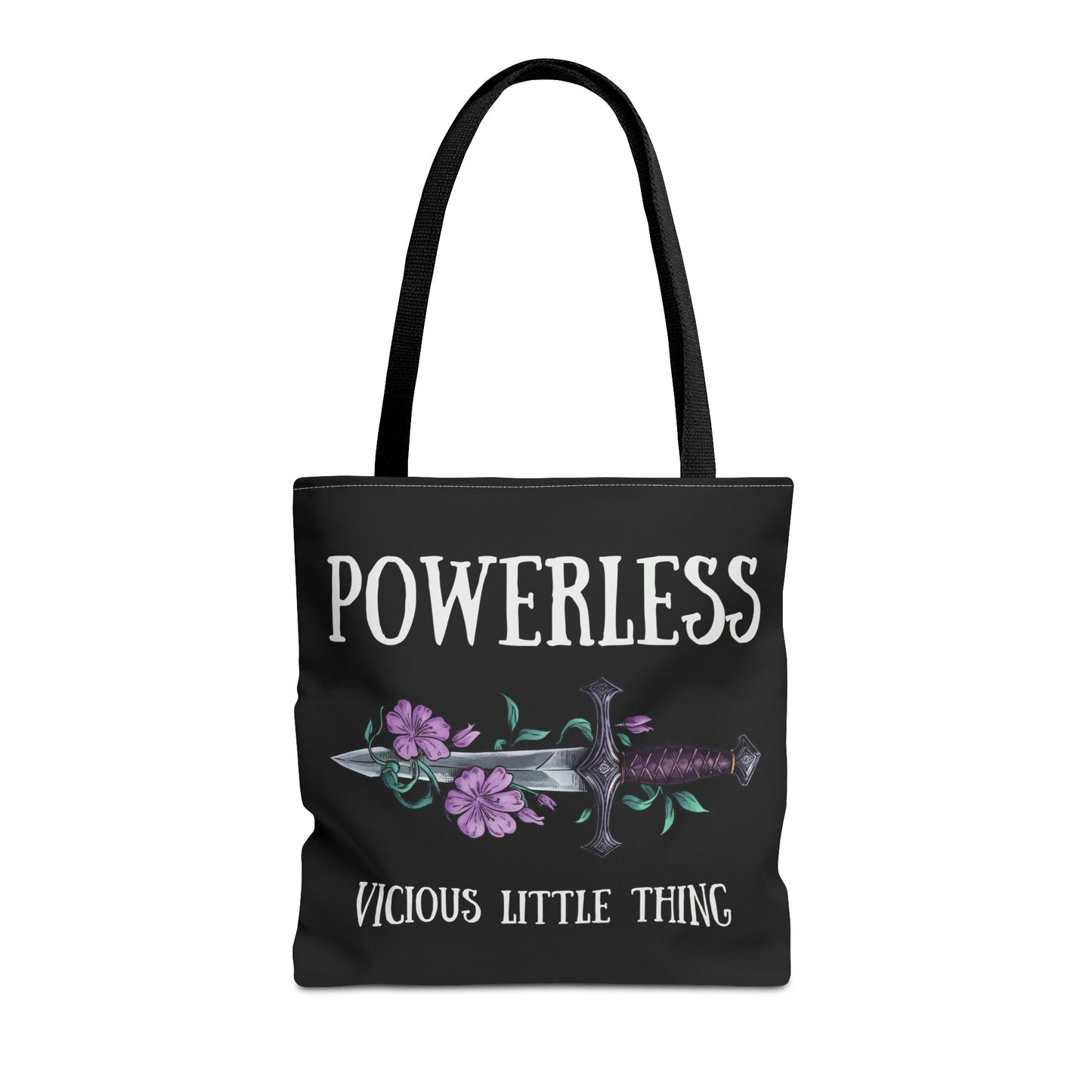 Powerless Tote Bag | Vicious Little Thing Sword & Floral Bookish Bag