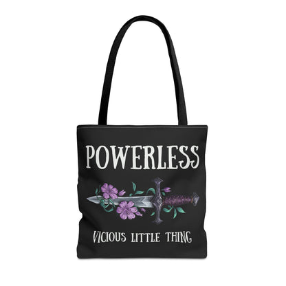 Powerless Tote Bag | Vicious Little Thing Sword & Floral Bookish Bag