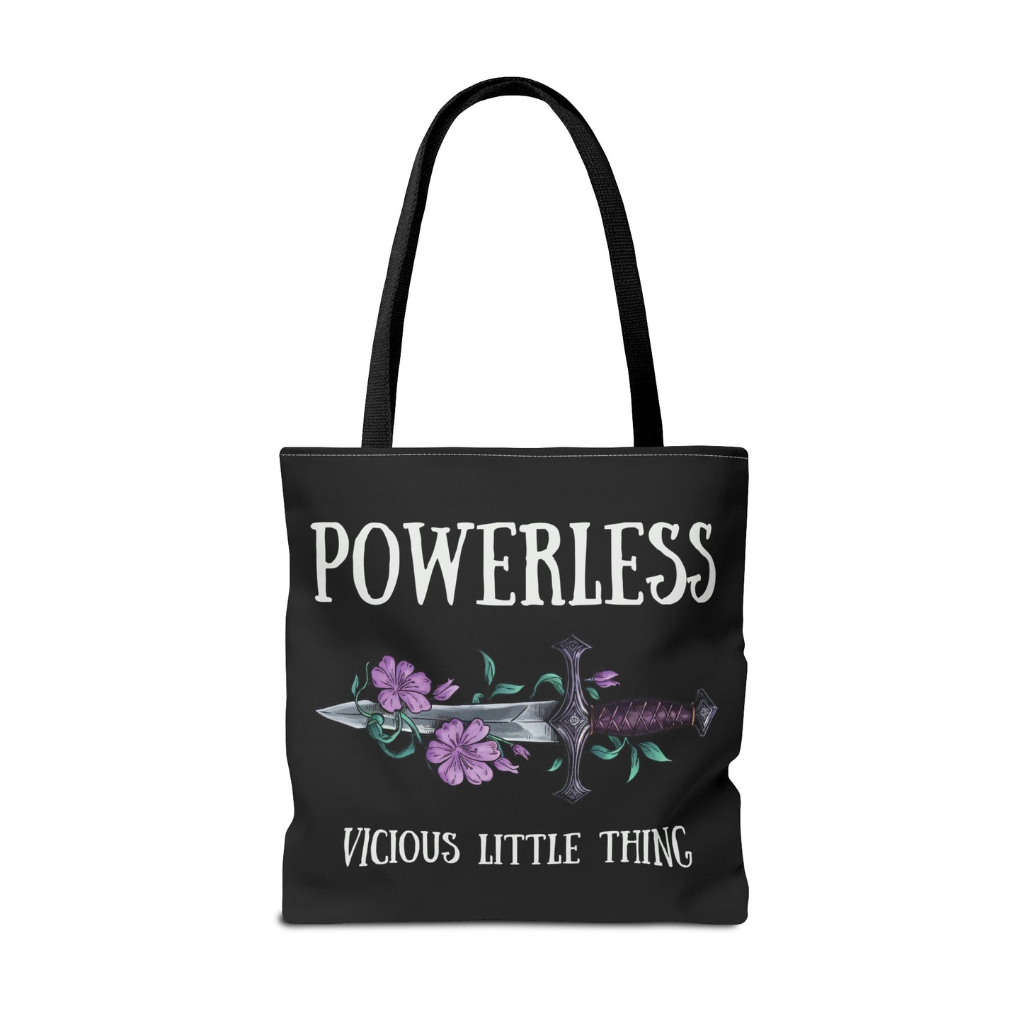 Powerless Tote Bag | Vicious Little Thing Sword & Floral Bookish Bag