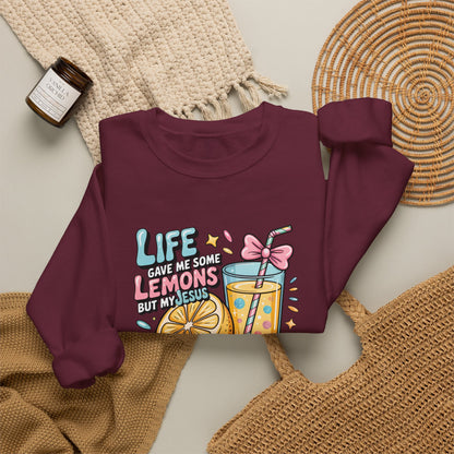 Life Gave Me Lemons But My Jesus He Be Makin' Lemonade Sweatshirt | Christian Sweatshirt | Forrest Frank Inspired Crewneck | Faith Graphic Pullover | Cute Christian Gift