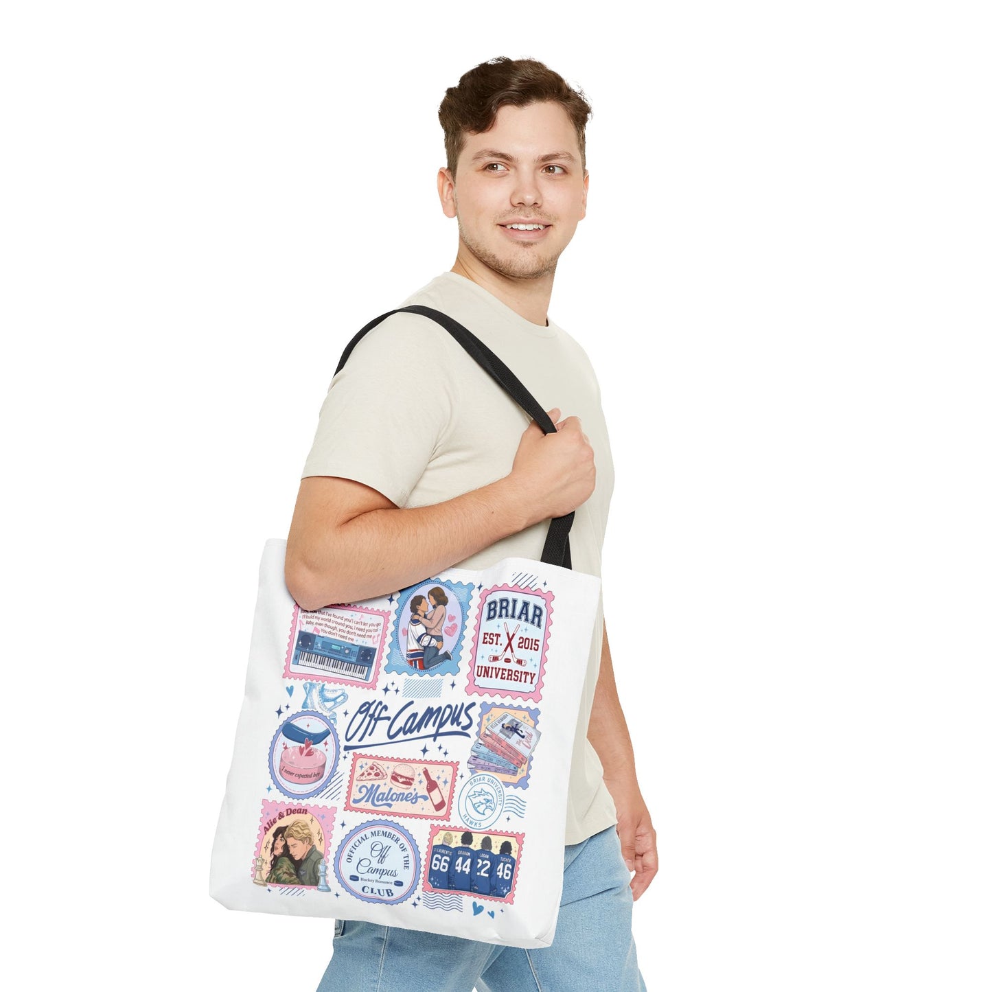 Off Campus Inspired Tote Bag | Hockey Romance Book Lover Tote | Briar U Fan Gift | College Romance Reader Bag | Bookish Market Tote