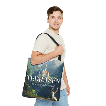 Terrasen Castle Tote Bag | Throne of Glass Bookish Gift | Fireheart Fantasy Linen Bag