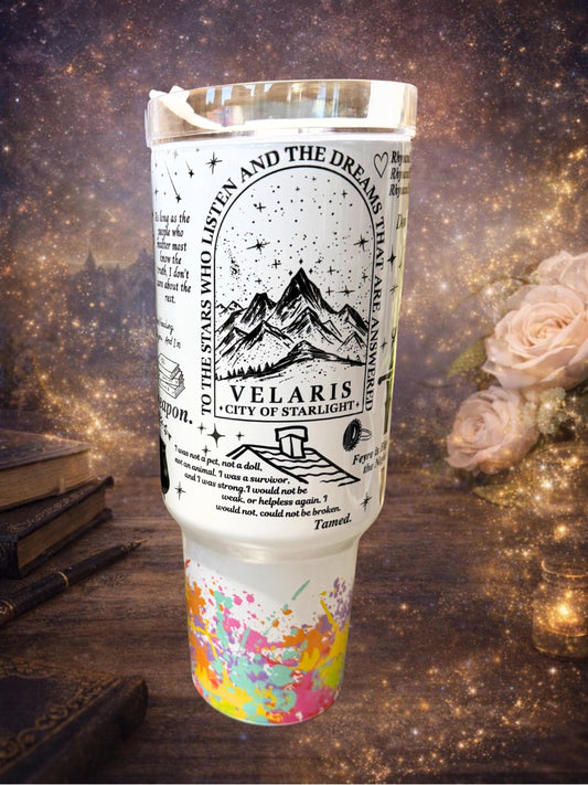 ACOTAR Inspired 40oz Tumbler | Velaris City of Starlight | Bookish Fantasy Cup | A Court of Thorns and Roses Fan Gift