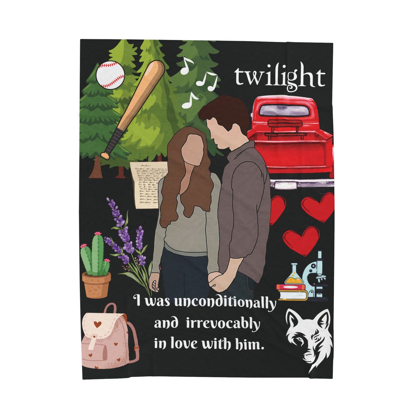 Twilight Romance Blanket | Bella & Edward Quote Cozy Throw for Book Fans