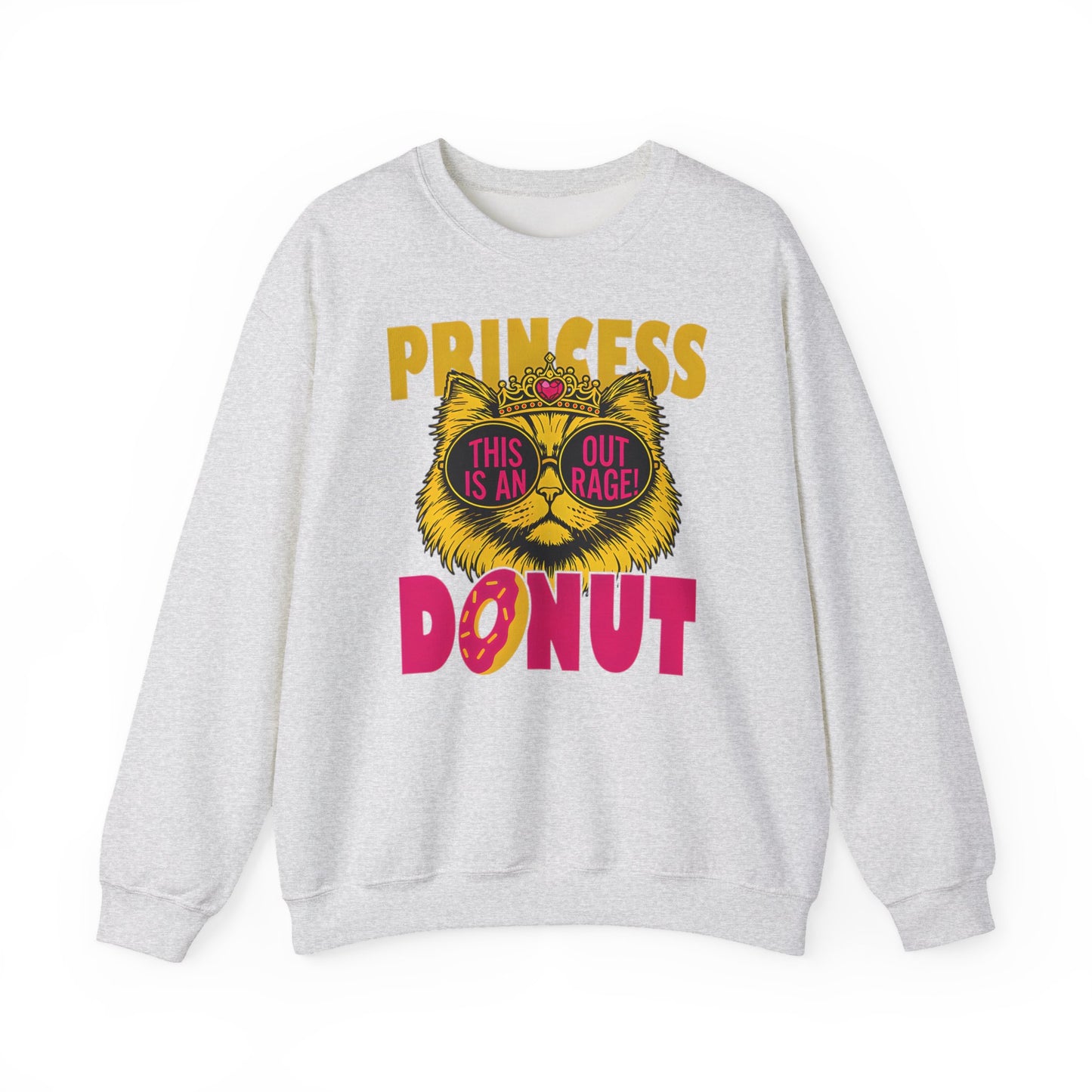 Princess Donut "This Is an Outrage!" Sweatshirt | Dungeon Crawler Carl Inspired Crewneck | Princess Donut Fan Gift | Funny Cat Sweatshirt