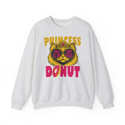 Princess Donut "This Is an Outrage!" Sweatshirt | Dungeon Crawler Carl Inspired Crewneck | Princess Donut Fan Gift | Funny Cat Sweatshirt