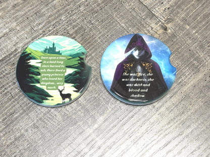Throne of Glass Inspired Car Coasters – Aelin Ashryver Quote Set