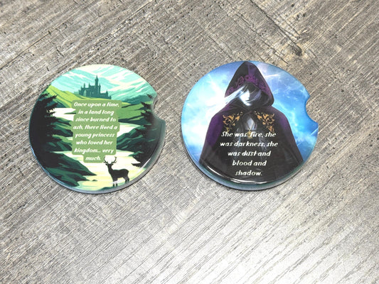 Throne of Glass Inspired Car Coasters – Aelin Ashryver Quote Set