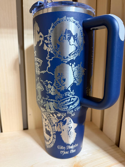 Lord of the Rings 40oz Engraved Tumbler | LOTR Stanley Style Cup | One Ring Fantasy Travel Mug | Tolkien Bookish Gift | Middle Earth Cup