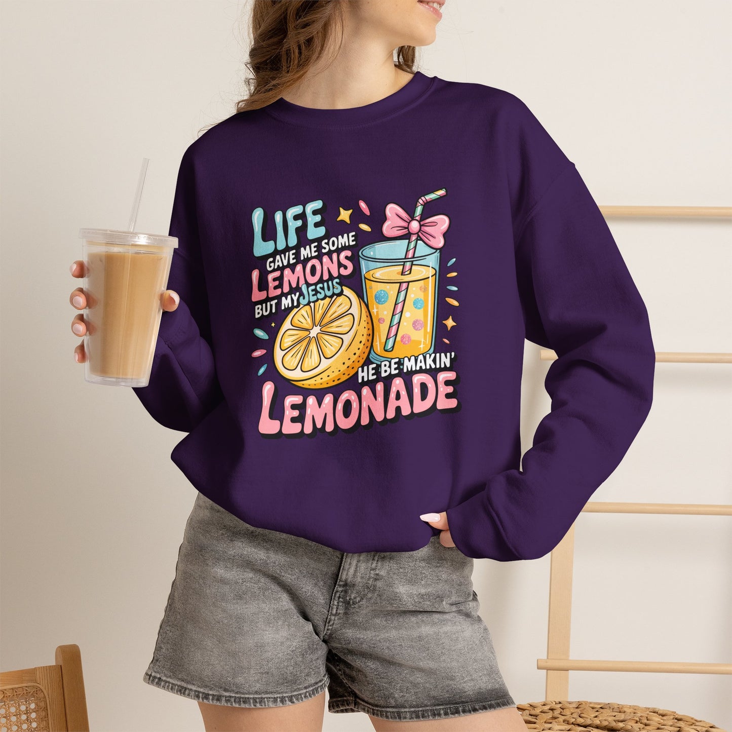 Life Gave Me Lemons But My Jesus He Be Makin' Lemonade Sweatshirt | Christian Sweatshirt | Forrest Frank Inspired Crewneck | Faith Graphic Pullover | Cute Christian Gift