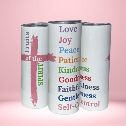 Fruits of the Spirit Tumbler | Christian Faith Drinkware with Galatians 5 Design