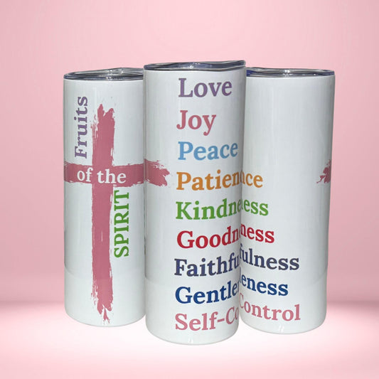 Fruits of the Spirit Tumbler | Christian Faith Drinkware with Galatians 5 Design