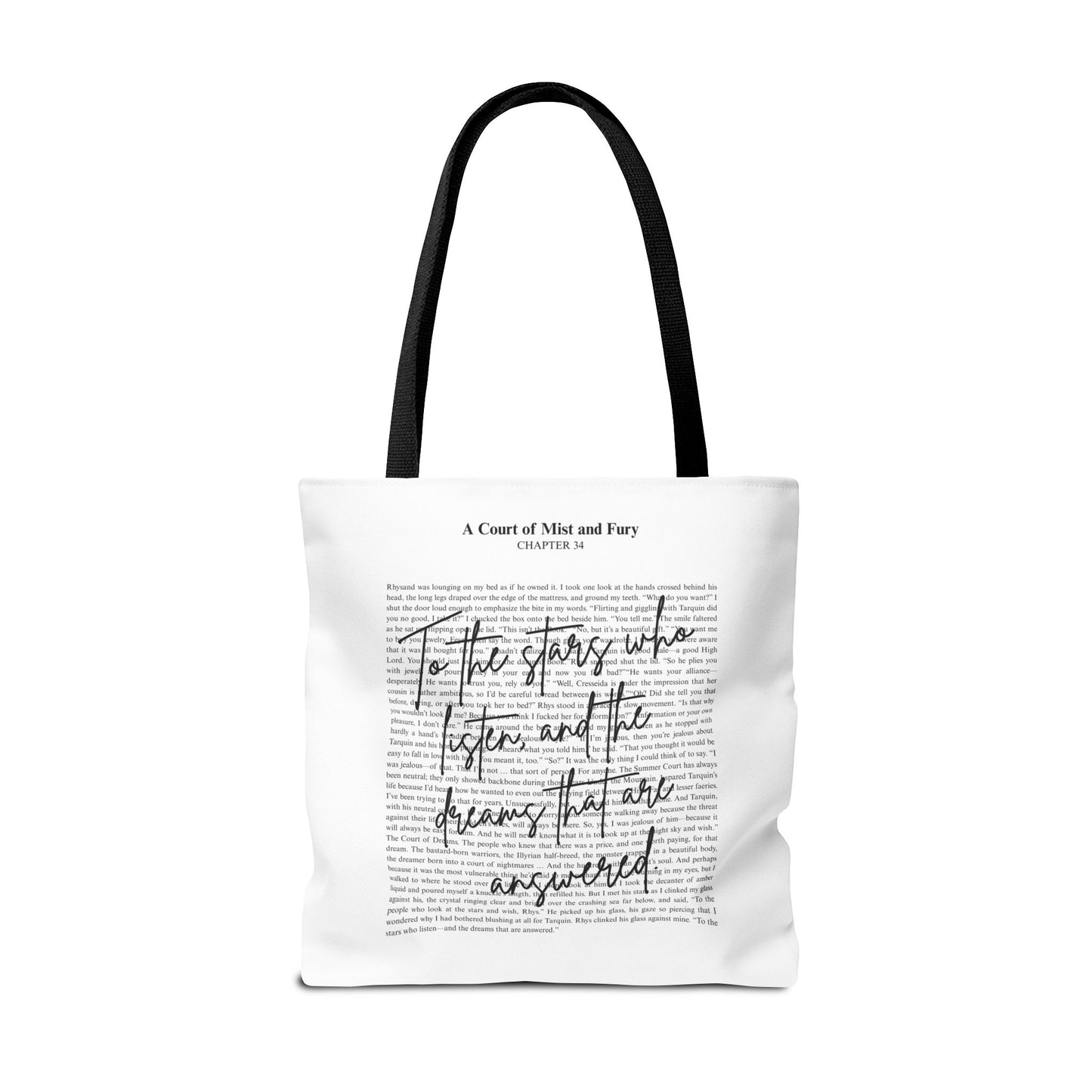 ACOTAR Tote Bag | A Court of Mist and Fury Quote | To the Stars Who Listen Book Lover Gift