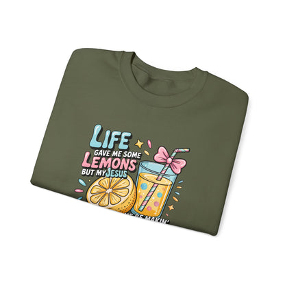 Life Gave Me Lemons But My Jesus He Be Makin' Lemonade Sweatshirt | Christian Sweatshirt | Forrest Frank Inspired Crewneck | Faith Graphic Pullover | Cute Christian Gift