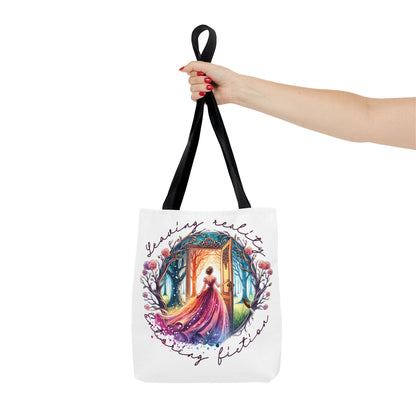 Leaving Reality Entering Fiction Fantasy Book Tote Bag