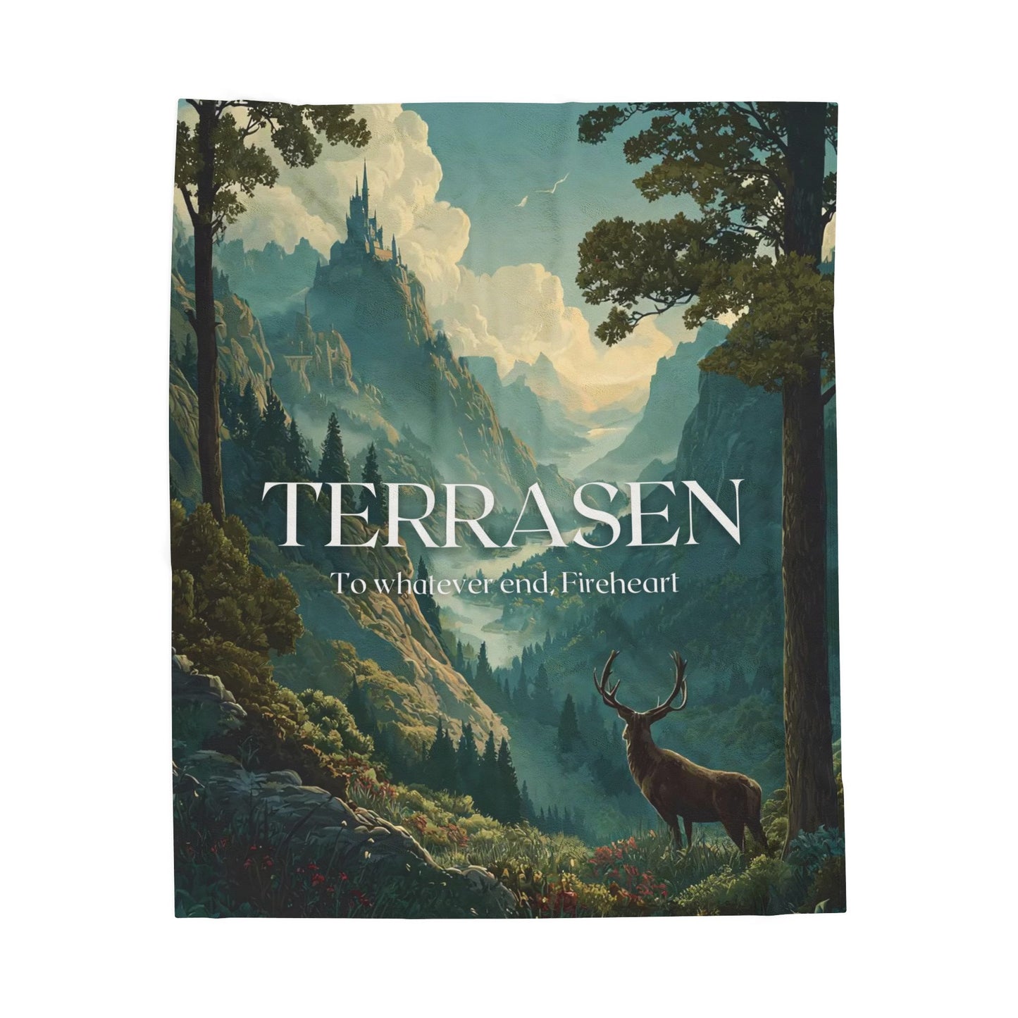 Terrasen Throne of Glass Blanket | To Whatever End Fireheart Quote Cozy Fantasy Throw
