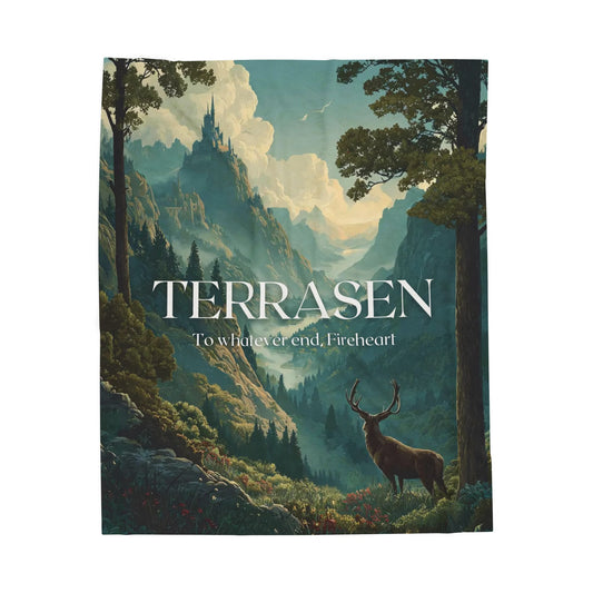 Terrasen Throne of Glass Blanket | To Whatever End Fireheart Quote Cozy Fantasy Throw