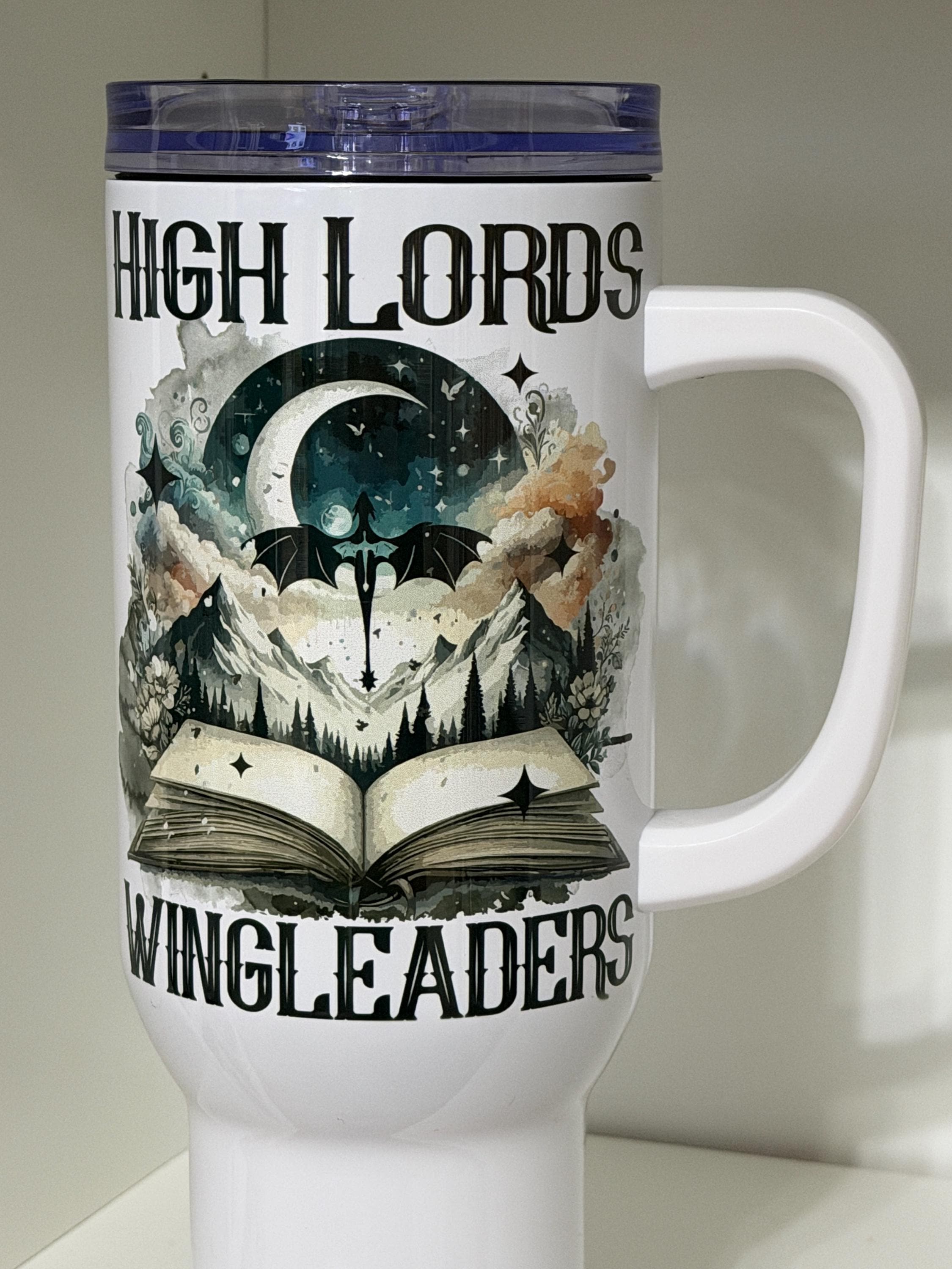 40oz High Lords Wing Leaders Fantasy Bookish Dragon Tumbler | Romantasy Reader Gift | Dark Academia Book Lover Cup